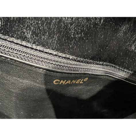 Scarpette Chanel in Pelle di vitello effetto cavallino Nero taglia 